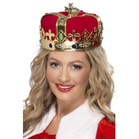 Smiffys Queens Ladies Crown, Red