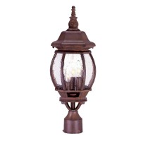 Acclaim 5171Bw/Sd Chateau Collection 3-Light Post Mount Outdoor Light Fixture, Burled Walnut