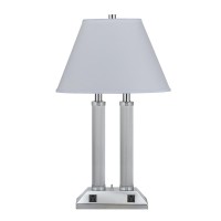 Lovely square base table lamp with busy details