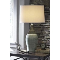 Signature Design By Ashley Niobe Glazed Ceramic Table Lamp, 2 Count, 28, Multicolored & Gray