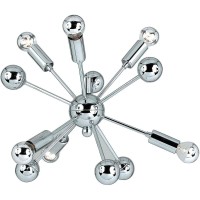 Af Lighting Supernova 6-Light Mini Chandelier With Swag Kit, Silver-Tipped Bulbs, And Chrome Finish For Plug-In Or Hardwire Installation In Home Or Office