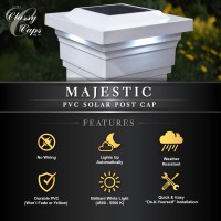 Classy Caps Sl075W Pvc Majestic Solar Post Cap 5 X 5 White