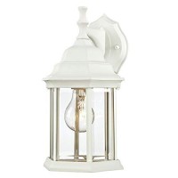 Westinghouse Lighting 6783400 One-Light Exterior Wall Lantern, Textured White Finish On Cast Aluminum With Clear Beveled Glass Panels