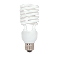 Satco S7233 26-Watt Medium Base T2 Mini Spiral, 5000K, 120V, Equivalent To 100-Watt Incandescent Lamp For Enclosed Fixtures