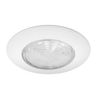 Nicor Lighting 6 Inch White Recessed Shower Trim With Glass Fresnel Lens (17502)