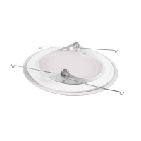 Nicor Lighting 6 Inch White Recessed Shower Trim With Glass Fresnel Lens (17502)