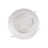 Nicor Lighting 6 Inch White Recessed Shower Trim With Glass Fresnel Lens (17502)