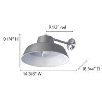 Canarm Bl14Cws All Weather 1-Bulb Ceiling Or Wall Mount All Weather Light With Clear Glass Globe, Grey Medium