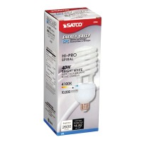 Satco S7335 40 Watt (150 Watt) 2600 Lumens Hi-Pro Spiral Cfl Bright White 4100K Medium Base 120 Volt Light Bulb