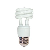 Satco S7216 11-Watt Medium Base T2 Mini Spiral, 5000K, 120V, Equivalent To 40-Watt Incandescent Lamp For Enclosed Fixtures