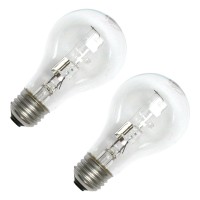 Bulbrite 72A19Cl/Eco Eco-Friendly Halogen 72W A19, Clear, 2-Pack