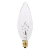 Satco S4994 120V Candelabra Base 7.5-Watt B9 1/2 Showroom Bulb, Clear