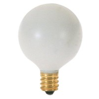 Satco S3830 120V Pear Candelabra Base 10-Watt G12.5 Light Bulb, White