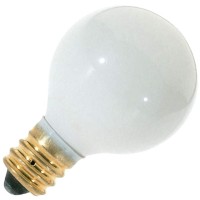 Satco S3864 120V Round Candelabra Base 10-Watt G8 Globe Light Bulb, Glossy White