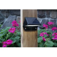 Classy Caps Sl178 Solar Integrated Led Deck Wall Light Black Aluminum