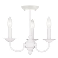 Livex Lighting 4153-03 Chandelier With No Shades, White