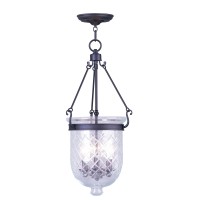 Livex Lighting 5074-07 Traditional Three Light Chain Hang From Jefferson Collection In Bronze/Dark Finish