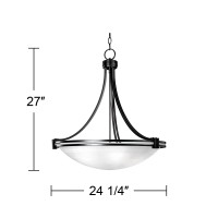 Possini Euro Design Deco Oil Rubbed Bronze Pendant Chandelier 24 1/4