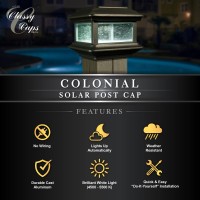 Classy Caps Sl088 Aluminum Colonial Solar Post Cap 4 X 4 Black