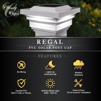 Classy Caps Sl078W Pvc Regal Solar Post Cap 4 X 4 White