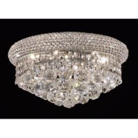 Elegant Lighting 1800F14C/Rc Primo 8-Inch High 6-Light Flush Mount, Chrome Finish With Crystal (Clear) Royal Cut Rc Crystal