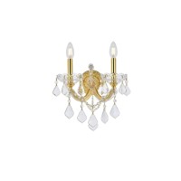 Product DescriptionElegant Lighting 2800W2G Maria Theresa 2Light Crystal Wall Sconce Finished in Gold with Clear CrystalsElegant Lighting 2800W2G FeaturesBase Finish Gold with Clear CrystalChoose from Royal Cut Elegant Cut Swarovski Spectra or Swarovski E