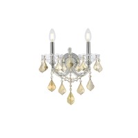 Product DescriptionElegant Lighting 2800W2CGT Maria Theresa 2Light Crystal Wall Sconce Finished in Chrome with Smoky Golden Teak Crystals Elegant Lighting 2800W2CGT Features Base Finish Chrome with Smoky Golden Teak Crystal Choose from Royal Cut or Swarov