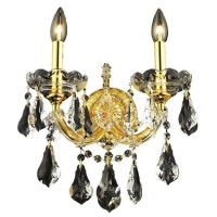 Product DescriptionElegant Lighting 2801W2G Maria Theresa 2Light Crystal Wall Sconce Finished in Gold with Clear CrystalsElegant Lighting 2801W2G FeaturesBase Finish Gold with Clear CrystalChoose from Royal Cut or Swarovski Elements Crystal TypesRoyal Cut