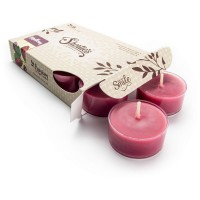 Mulberry Premium Tealight Candles - Highly Scented With Essential Oils - 6 Dark Red Tea Lights - Beautiful Candlelight - Made In The Usa - Christmas & Holiday Collection