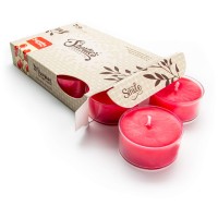 Sugarplum Cranberry Premium Tealight Candles - Highly Scented With Essential & Natural Oils - 6 Pink Tea Lights - Beautiful Candlelight - Made In The Usa - Christmas & Holiday Collection