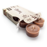 Chocolate Fudge Brownie Premium Tealight Candles - Highly Scented With Essential & Natural Oils - 6 Brown Tea Lights - Beautiful Candlelight - Made In The Usa - Bakery & Food Collection