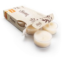 Cinnamon Vanilla Premium Tealight Candles - Highly Scented With Natural Oils - 6 Beige Tea Lights - Beautiful Candlelight - Made In The Usa - Bakery & Food Collection