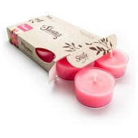 Pure Plumeria Premium Tealight Candles 6 Pink Highly Scented Tea Lights Beautiful Candlelight Made In The Usa Flower F