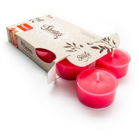 Pomegranate Premium Tealight Candles - Highly Scented With Essential Oils - 6 Red Tea Lights - Beautiful Candlelight - Made In The Usa - Christmas & Holiday Collection