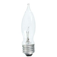 Set Of 6 Ge Crystal Clear 40 Watt Bent Tip Standard Base Light Bulbs