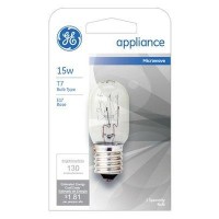 GE 15T7N 15W 120V Clear Appliance Light Bulb Maximum Overall Length 214 Intermediate Base 108 Lumens 2000 Hours Carded