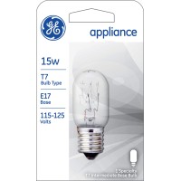 GE 15T7N 15W 120V Clear Appliance Light Bulb Maximum Overall Length 214 Intermediate Base 108 Lumens 2000 Hours Carded