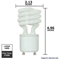 Satco S8206 23 Watt (100 Watt) 1600 Lumens Mini Spiral Cfl Soft White 2700K Gu24 Base Light Bulb