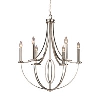 Dione 25'' Wide 6-Light Chandelier - Polished Nickel