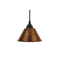 Premier Copper Products L300Db 7-Inch Hand Hammered Copper Cone Pendant Light, Oil Rubbed Bronze