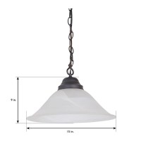 Design House 517664 Millbridge Traditional 1 Indoor Hanging Swag Light With Alabaster Glass Shade For Living Dining Room Bar Are