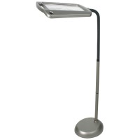 Daylight24 402039-05 Full Page 8 X 10 Inch Magnifier Led Illuminated Floor Lamp, Plastic,Silver