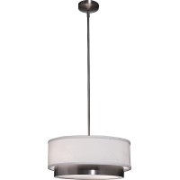 Artcraft Lighting Scandia Chandelier, Brushed Nickel With White Linen Shade