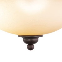 Vaxcel Monrovia 17-In W Bronze Bowl Semi Flush Mount Ceiling Light Cognac Glass