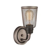 Glencoe 1-Light Vanity Light In Oil Rubbed Bronze With Weathered Zinc Metal Mesh