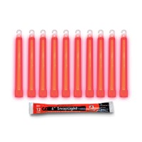 Cyalume 908002 Snaplight Red Light Sticks 6 Inch Industrial Grade Ultra Bright Glow Sticks With 12 Hour Duration Pack Of