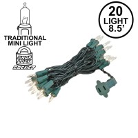 Novelty Lights 20 Light Clear Christmas Craft Mini Light Set Green Wire 8 Long