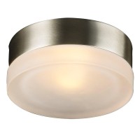 Plc Lighting 6571 Sn 1-Light Wall/Ceiling Fixture Metz Collection, Froated Glass And Satin Nickel Finish