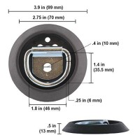 Us Cargo Control Flush Mount D-Ring (4-Pack) - 1,200 Lb Break Strength