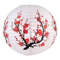 Quasimoon Paperlanternstore.Com 14 Inch Japanese Plum Tree Cherry Blossom Paper Lantern (Single)